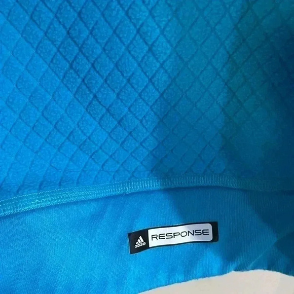 [L] ADIDAS  Response WOMENS Teal/ Lime PULLOVER HOODIE - Picture 10 of 10